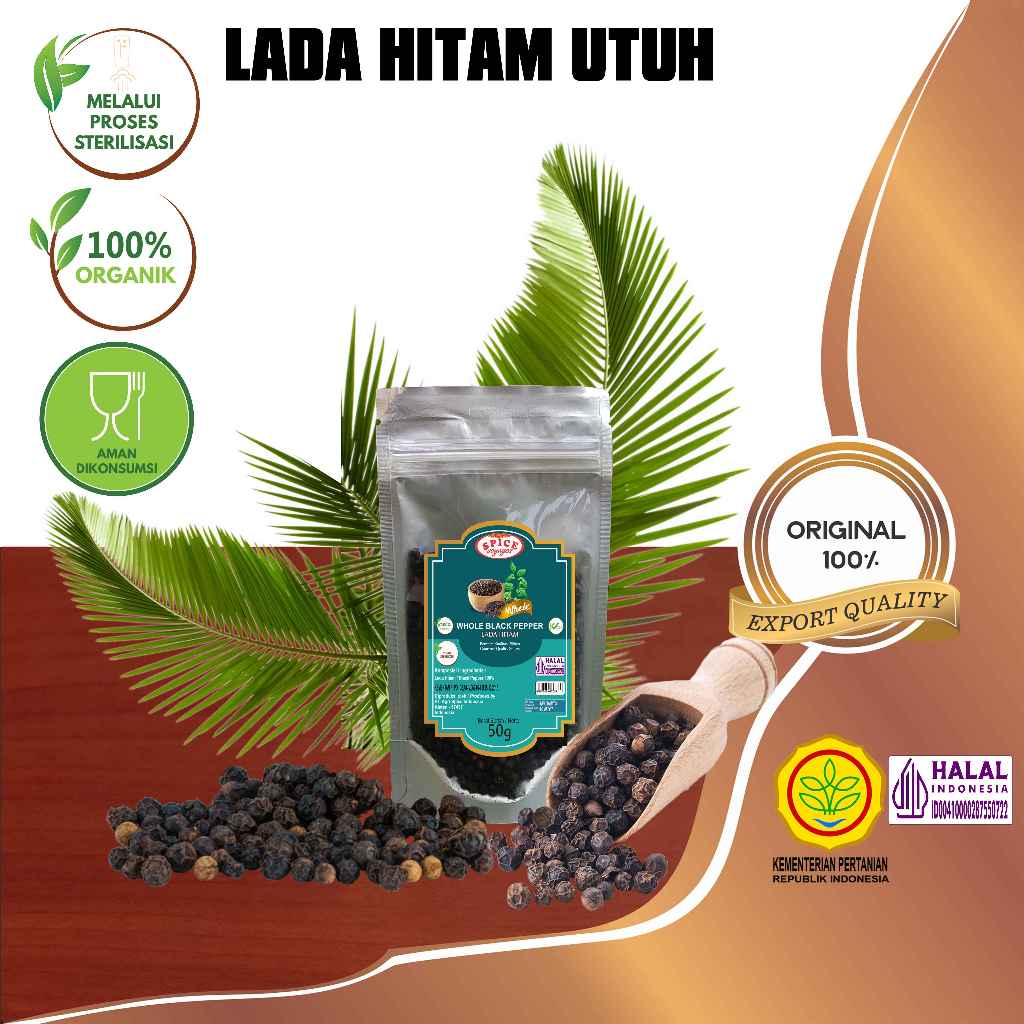 

Spice Voyages Whole Black Pepper (50gr) / Lada Hitam (50gr)