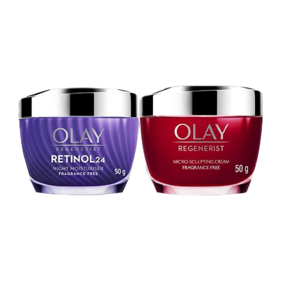 Paket Olay Regenerist Krim Pagi Pelembap Wajah Anti Aging + Krim Malam Retinol 24