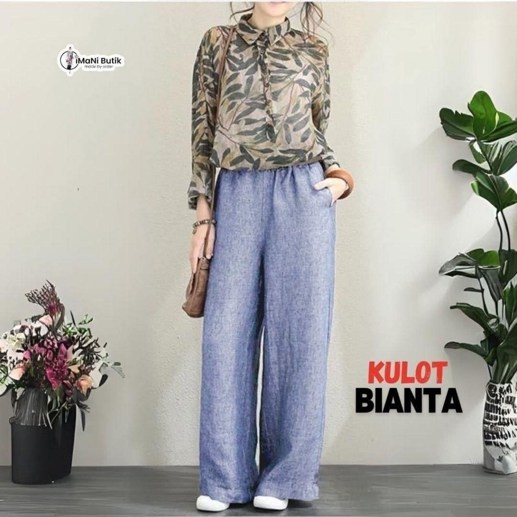 Imani Butik |  Kulot Bianta Fashion Muslim Wanita Imani Butik Kulot Model Polos Jeans