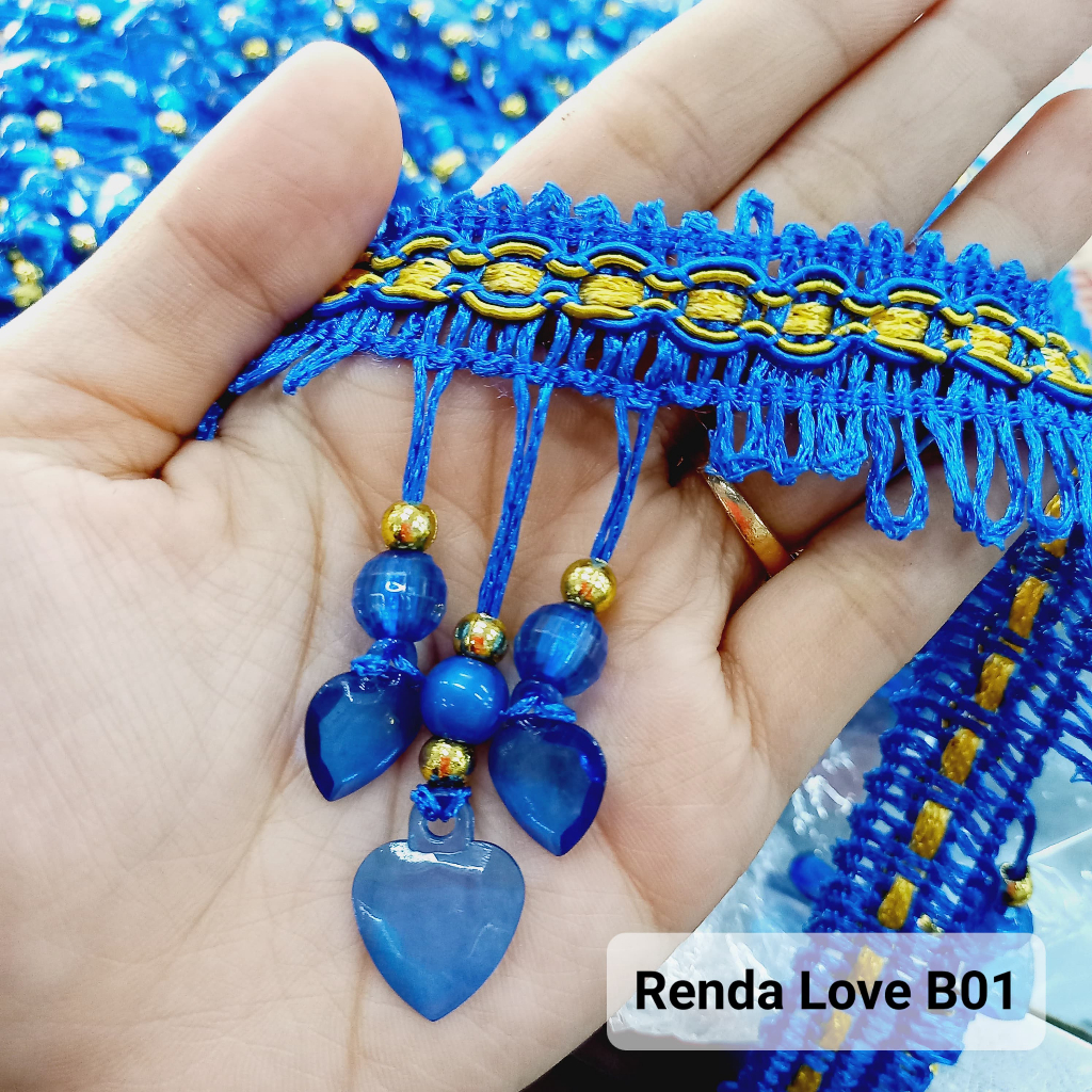 Renda Gorden Love B01 ROL Renda Kristal Hiasan Gorden Panjang 15 yard