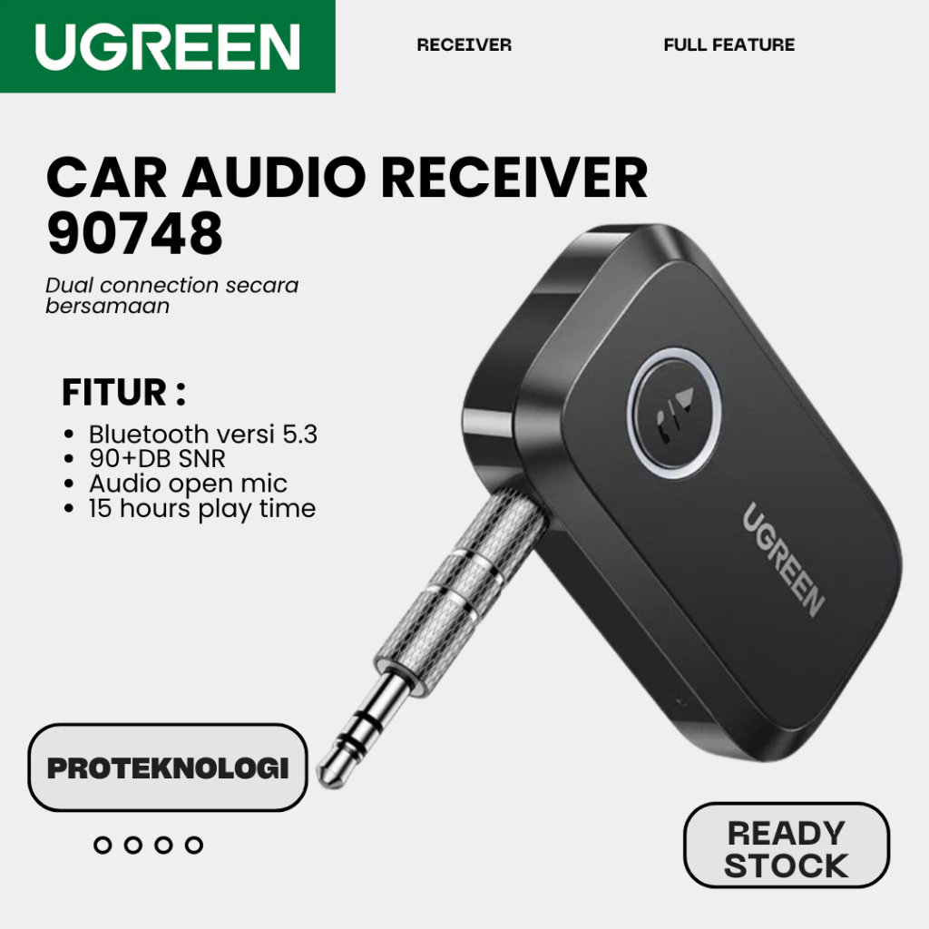 UGREEN 90748 Car Bluetooth Audio Receiver Audio & Mic