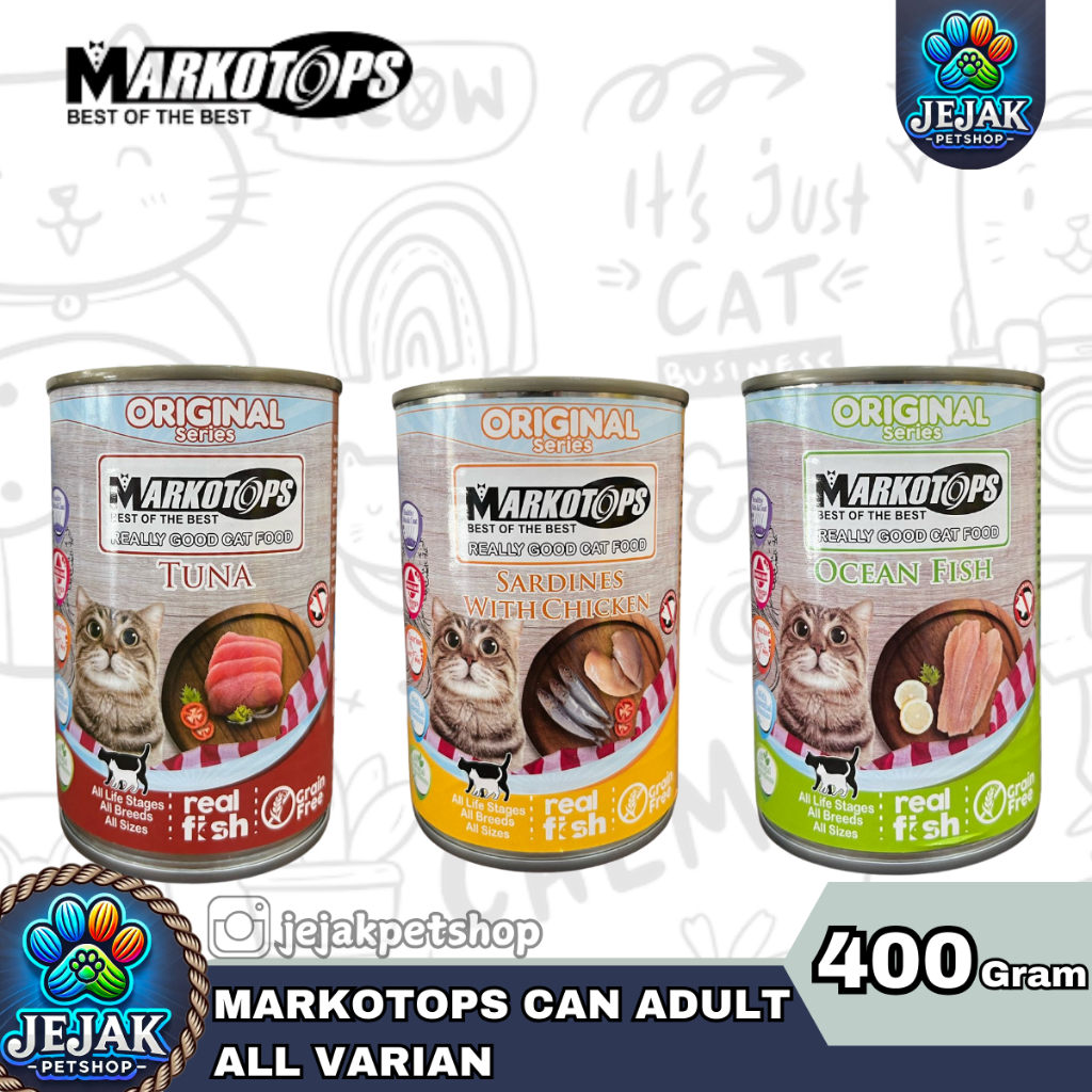 MARKOTOPS KALENG ADULT 400gr / Makanan Basah Kaleng Markotops / WET FOOD MARKOTOPS