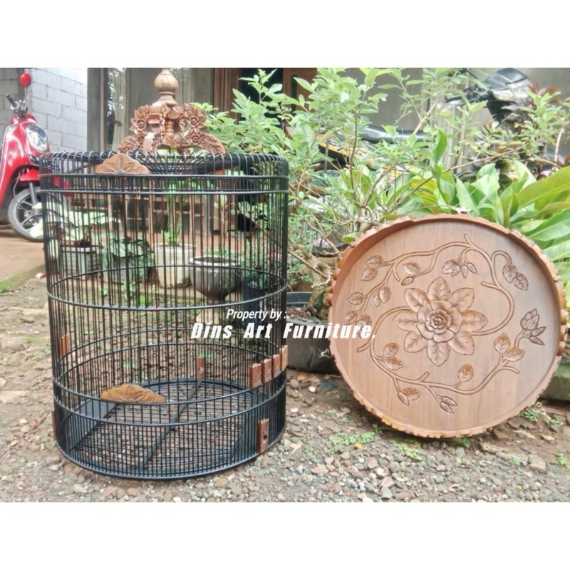 Sangkar Murai Ukir no. 2 / Sangkar Murai Kayu Jati / Sangkar Murai 58cm