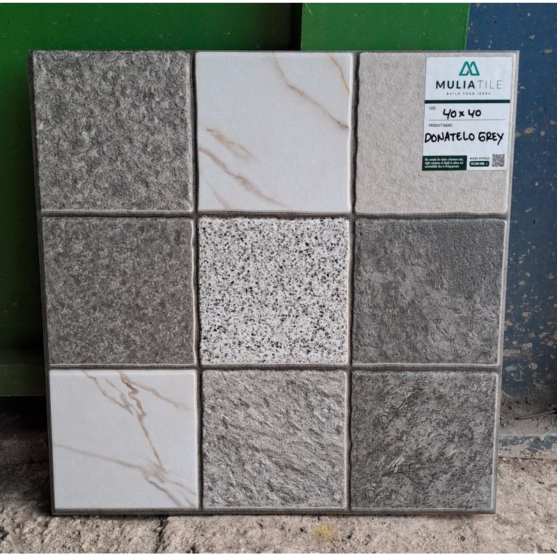 keramik lantai donatelo grey ukuran 40x40 mulia