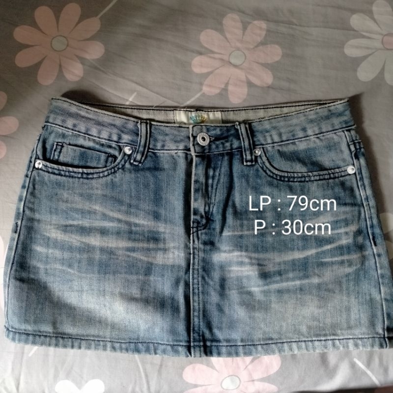 rok jeans pendek rok jeans mini gaudi original used