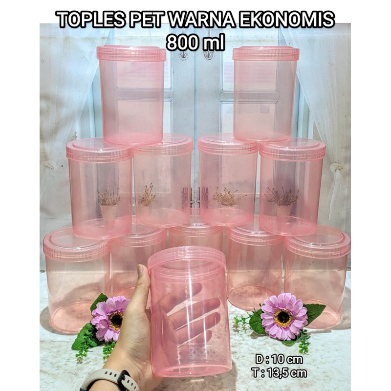 DS - Toples Pet 800ml/Toples Kue Kering/Toples Hampers/Toples Tabung