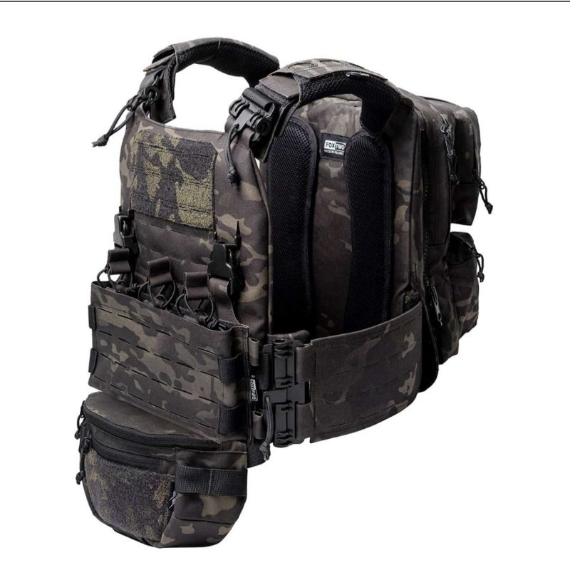 ROMPI BODYVEST  PLATE CARRIER FOX TWO MCB DAN HITAM GEN III KOMBINAS GEN II