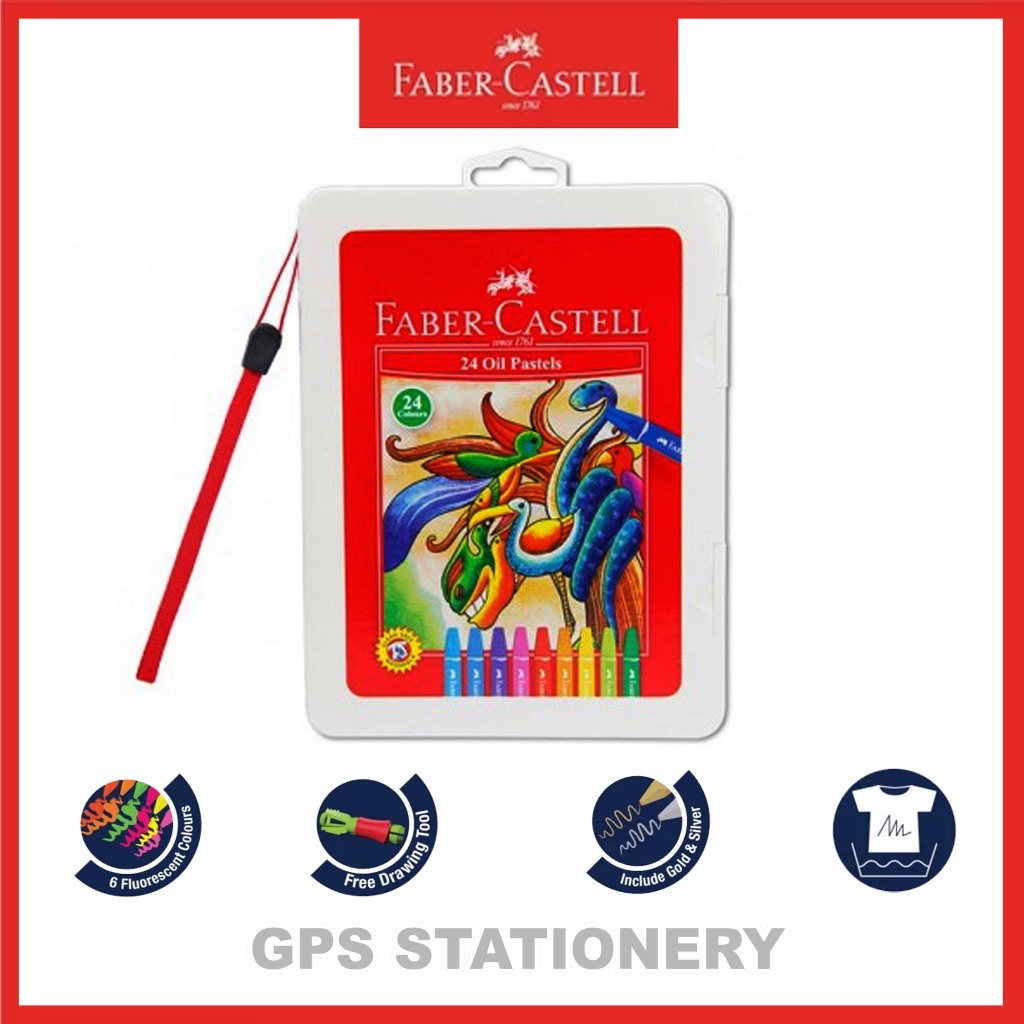 

Hexagonal Oil Pastel 24 Warna / Crayon Krayon Faber Castell 24 / Free Perpect Drawing Tools