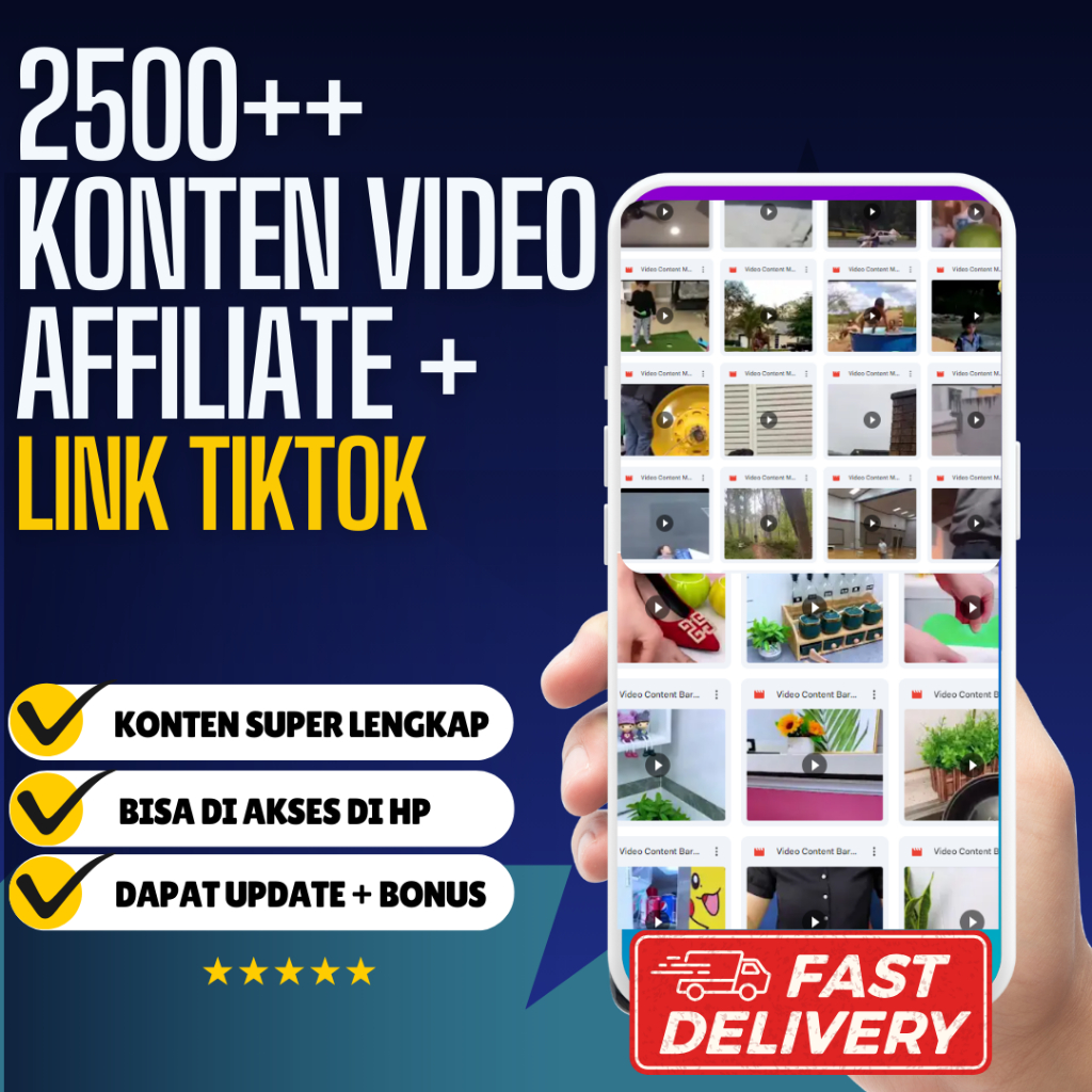 paket lengkap konten video affiliate + konten video untuk konten kreator