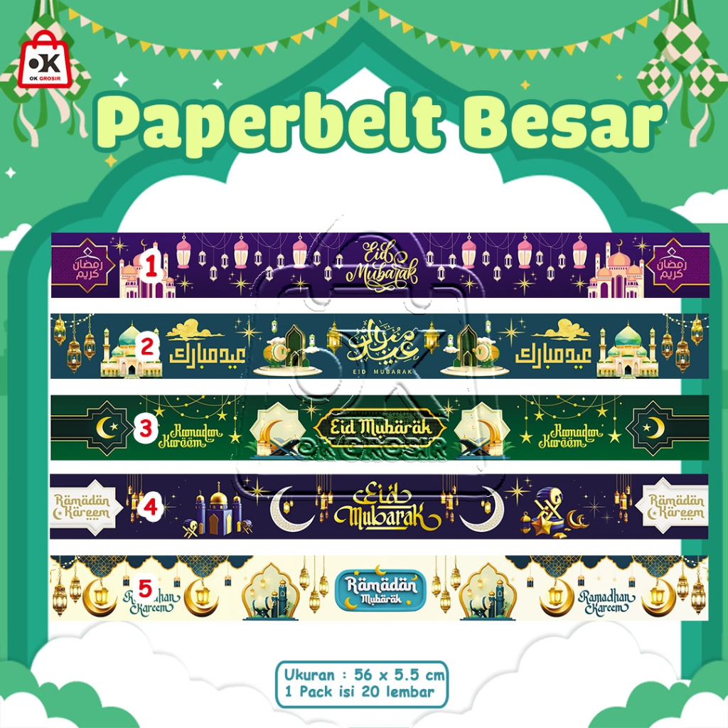

Paper Belt Lebaran Besar / Pita Lebaran Idul Fitri Ramadhan (1 Pack)