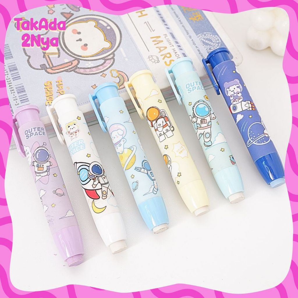 

Penghapus Mekanik Depressible ER-1203 Astronot Mechanical Bentuk Hapusan Eraser Lipstik Cetek