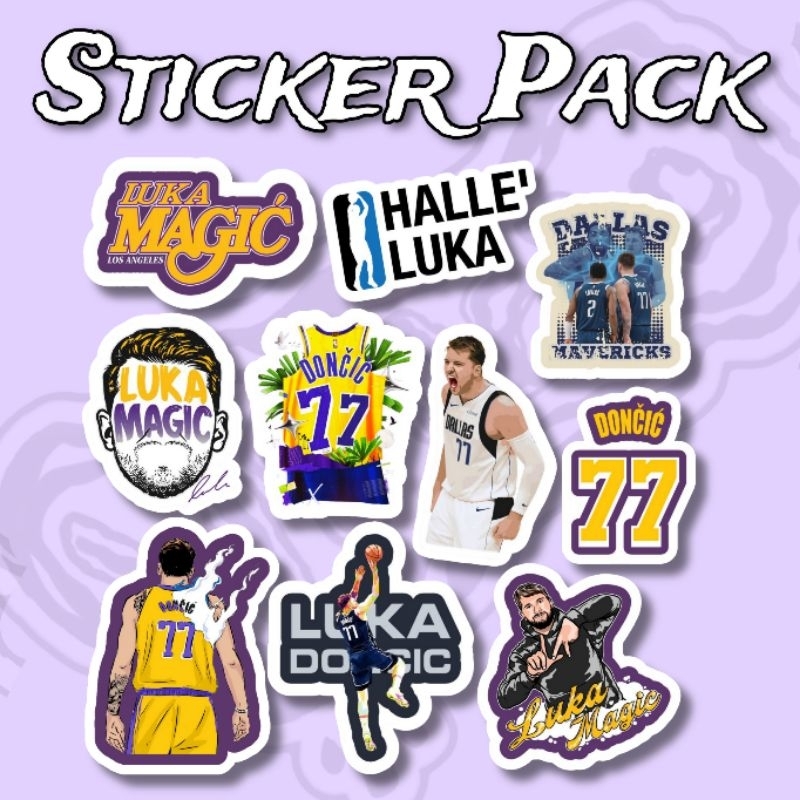 

Sticker Luka Doncic NBA Lakers Maverick pack isi 10 pcs vinyl waterproof