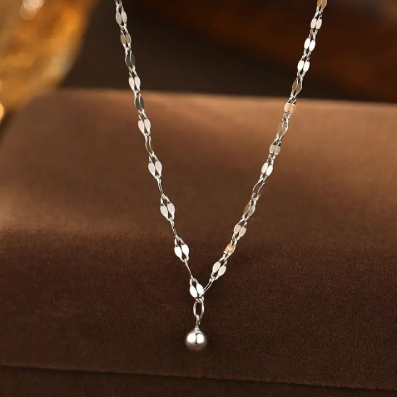 COD kalung anak titanium wanita emas muda model Korea murah anti karat panjang asli silver nama sela