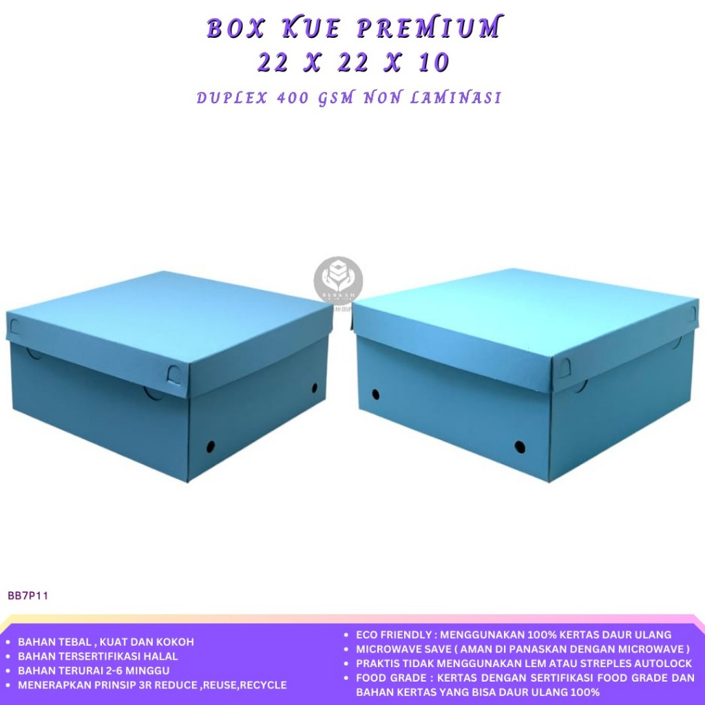 Dus Kue 22x22 Box Cake 22x22 Non Laminasi Box 22x22 Tebal (BB7P11)