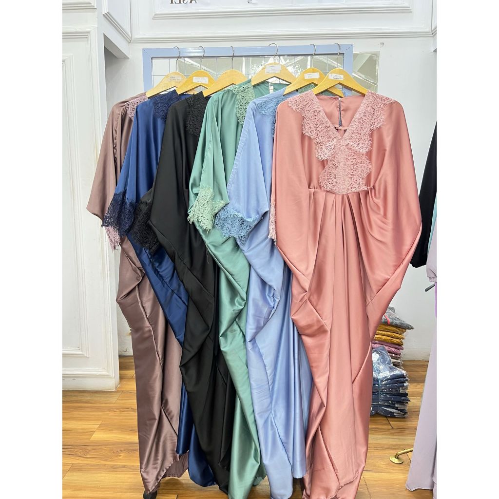Mauza Kaftan Silk Premium mix Renda Allsize Ori Arraffa Syari