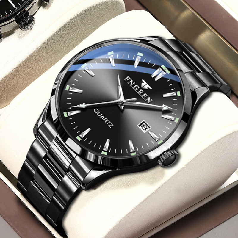 HOT SALE Jam Tangan Pria New Model Terbaru 2024 Strap Rantai Stainless Steel Anti Karat Anti Luntur 