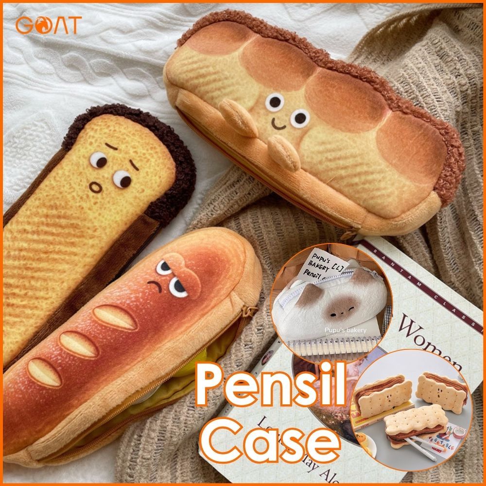

[Ready✅COD]Tempat Pensil Kain Kotak Pensil Pencil Case Karakter Roti Biskuit French Toast