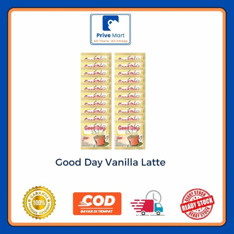 

Good Day Vanilla Latte 10x20g/Good Day Vanilla Latte Renceng 10pcs Prive Mart