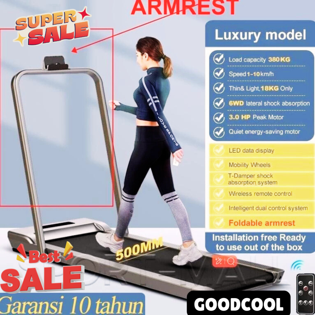 Goodcool Treadmill Elektrik Lipat Portable Walking Pad Running Pad