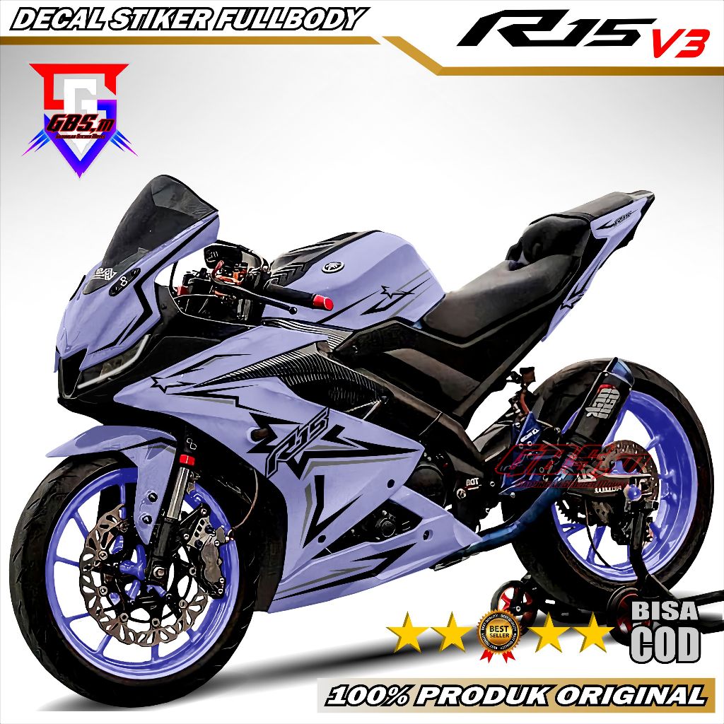 Decal Full Body R15 V3 Livery List Bintang Stiker Motor R15 V3 Fullbody Decal Yamaha V3 Full Body