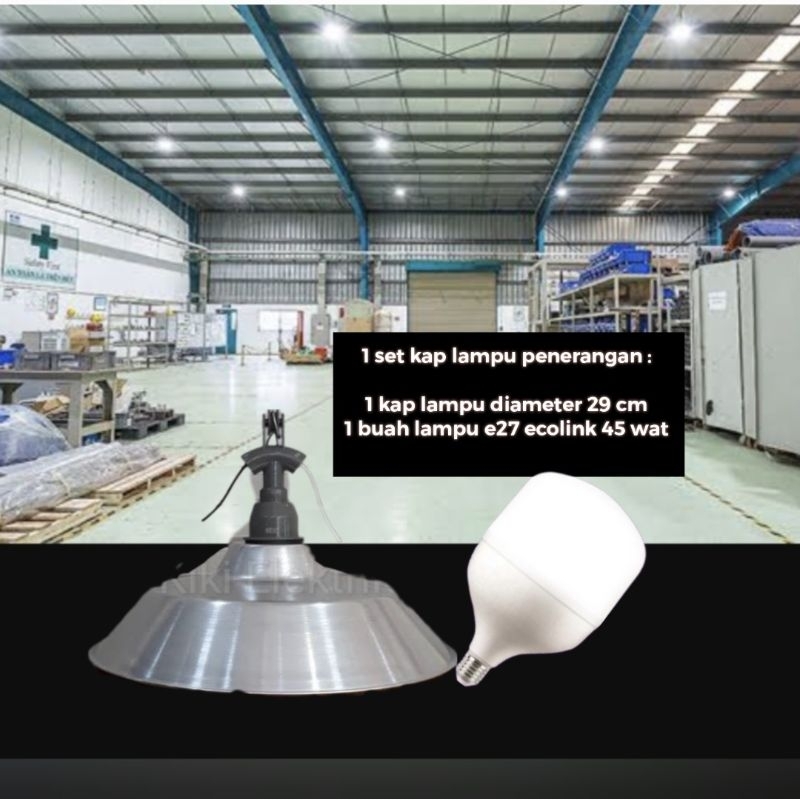 kap piring industrial lampu jalan lampu pabrik aula hall gudang highbay ufo lamp led 45 wat beserta 