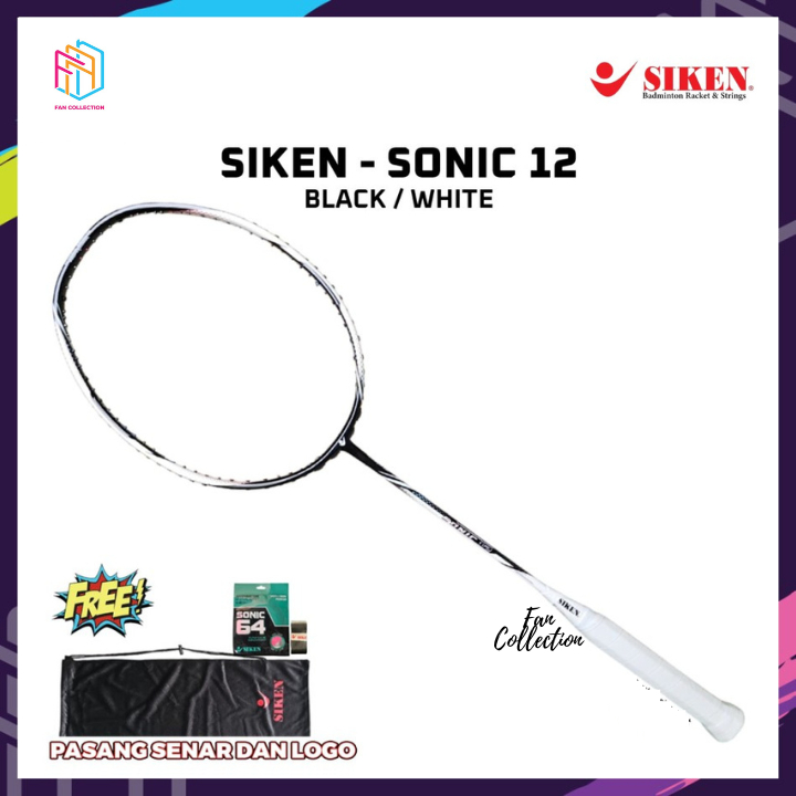Raket Badminton SIKEN SONIC 12 Black White