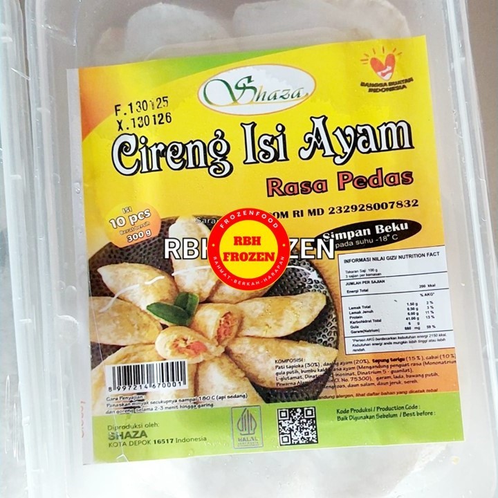 

Cireng Isi Ayam Rasa Pedas Shaza Kemasan Box Isi10's 300 Gr