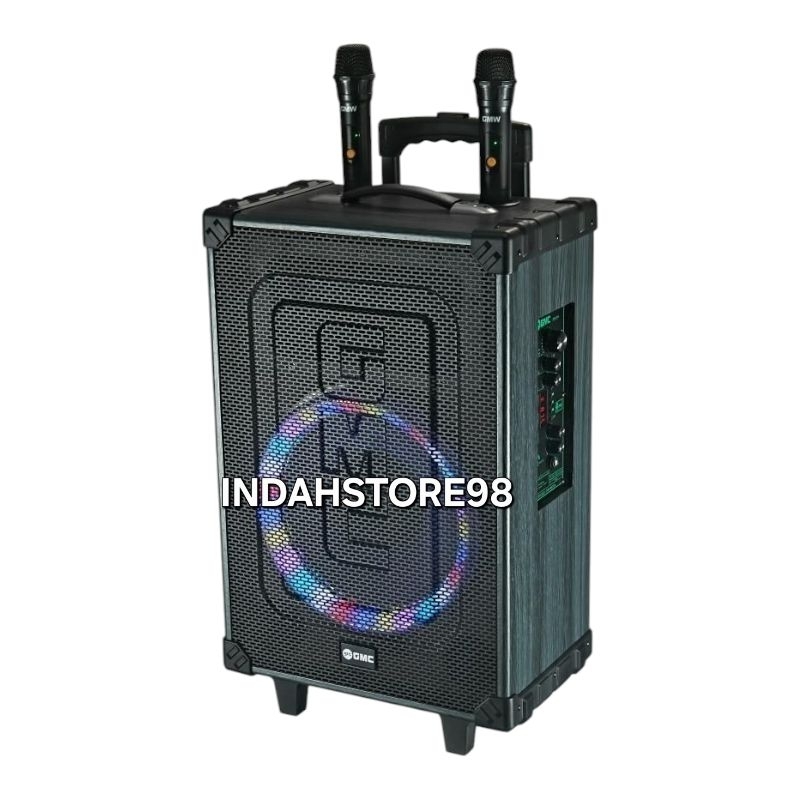 Speaker Portable 12 inch GMC 883H Bluetooth Free 2 Mic Wireless Original GMC 883 H