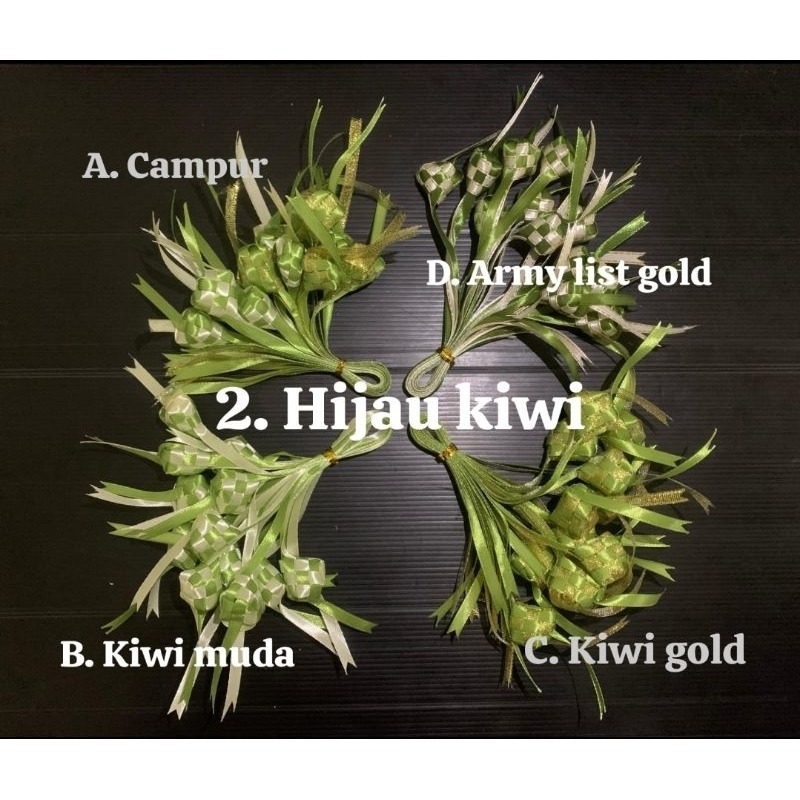 

pita ketupat mini hampers 2,5x2,5cm isi 12 pcs nuansa warna hijau kiwi