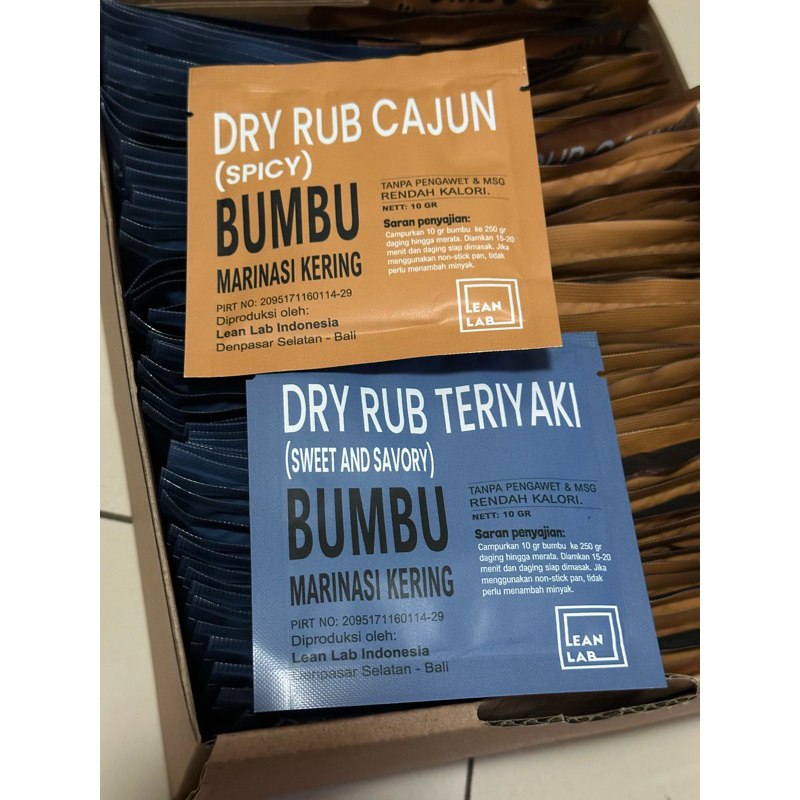 

lean lab dry rub kemasan sachet 10 gram cajun or teriyaki healthy