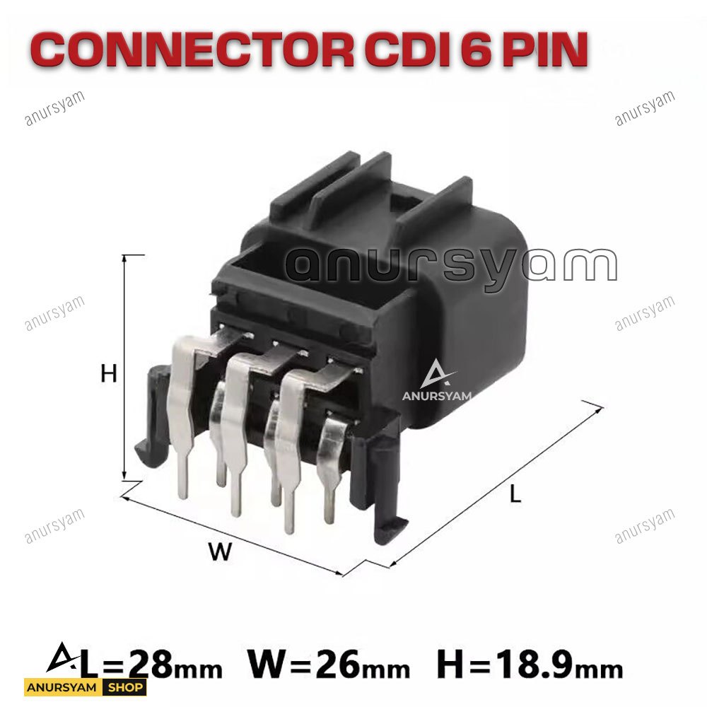 Soket CDI 6 Pin Model PCB - Socket Connector CDI 6 Pin