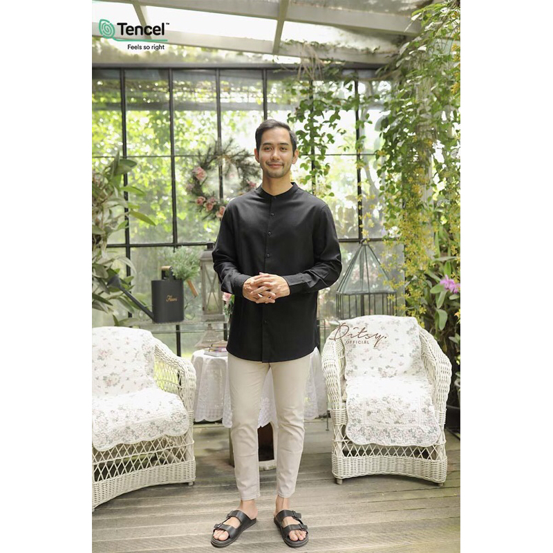 ASHFI LONG SLEEVE BLACK DITSY - KOKO LENGAN PANJANG BAPAK