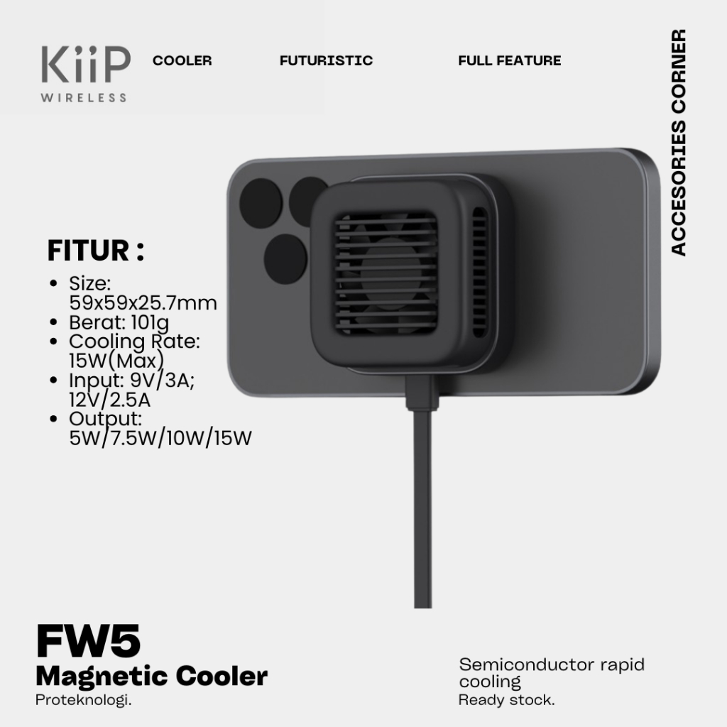 KiiP FW5 Wireless Charging Magnetic Cooler HP Fan Radiator
