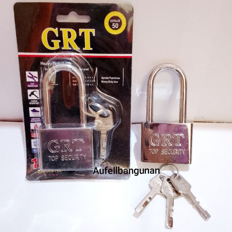 Gembok Nikel murah 50mm panjang gembok pagar gembok rumah 50mm leher panjang