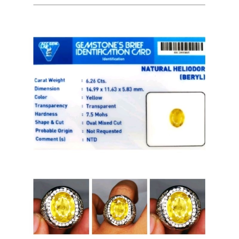 BATU PERMATA HELIODOR BERYL SRILANKA GOLDEN