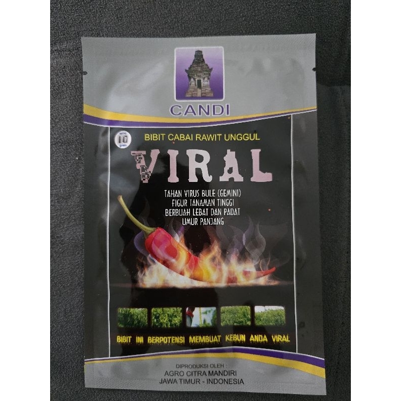 Benih cabe VIRAL 10 gram cabe rawit viral 10gr cap candi tahan penyakit cabe setan super pedas