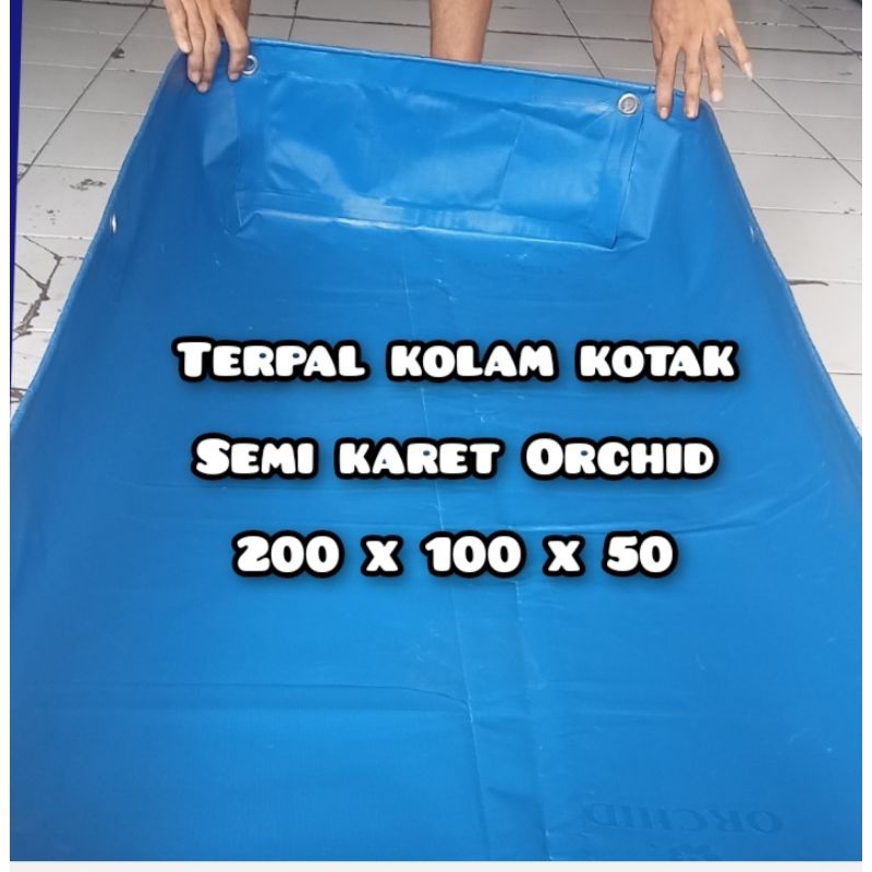 Terpal kolam ikan ukuran 2x1x50 semi karet orchid