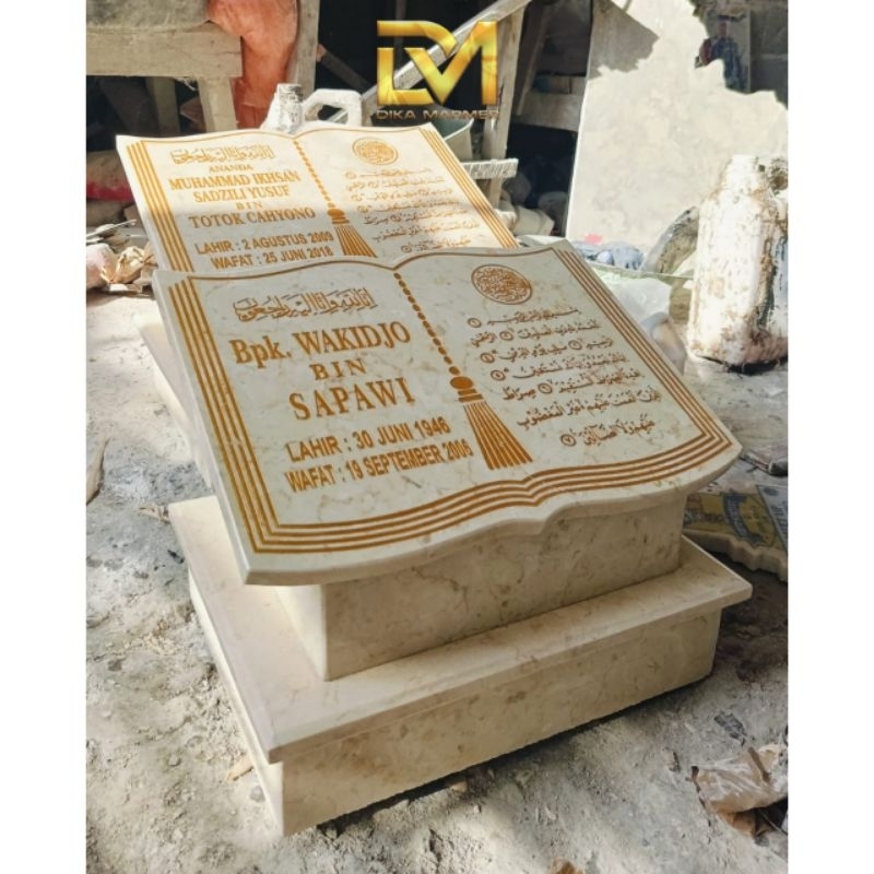 Maesan Kotak Box Model Buku Batu Marmer Putih Kilap