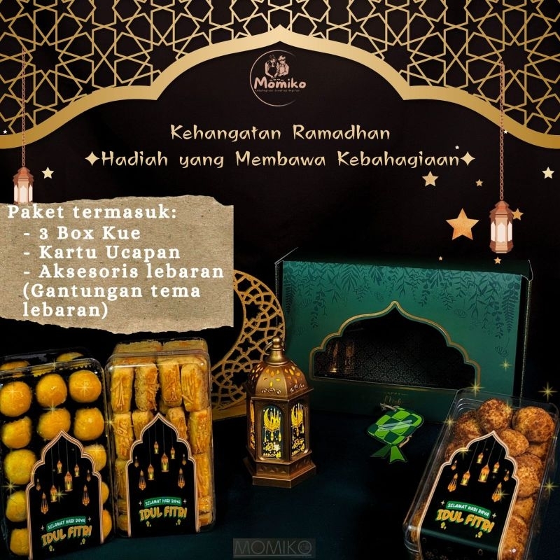 

HAMPERS LEBARAN GOLD MOMIKO || KUE PREMIUM 3 JAR 500gr