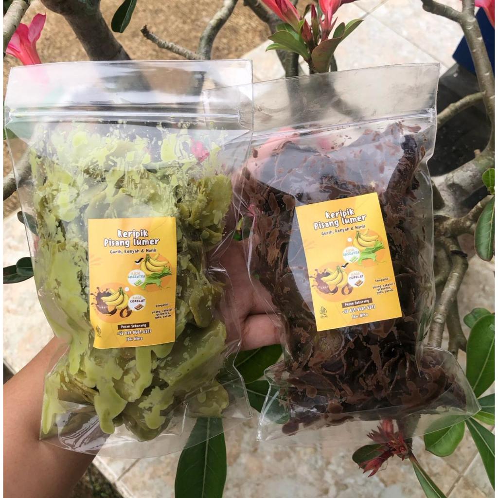 

Keripik Pisang Rasa Cokelat dan Greentea 200 gr kemasan plastik gusset