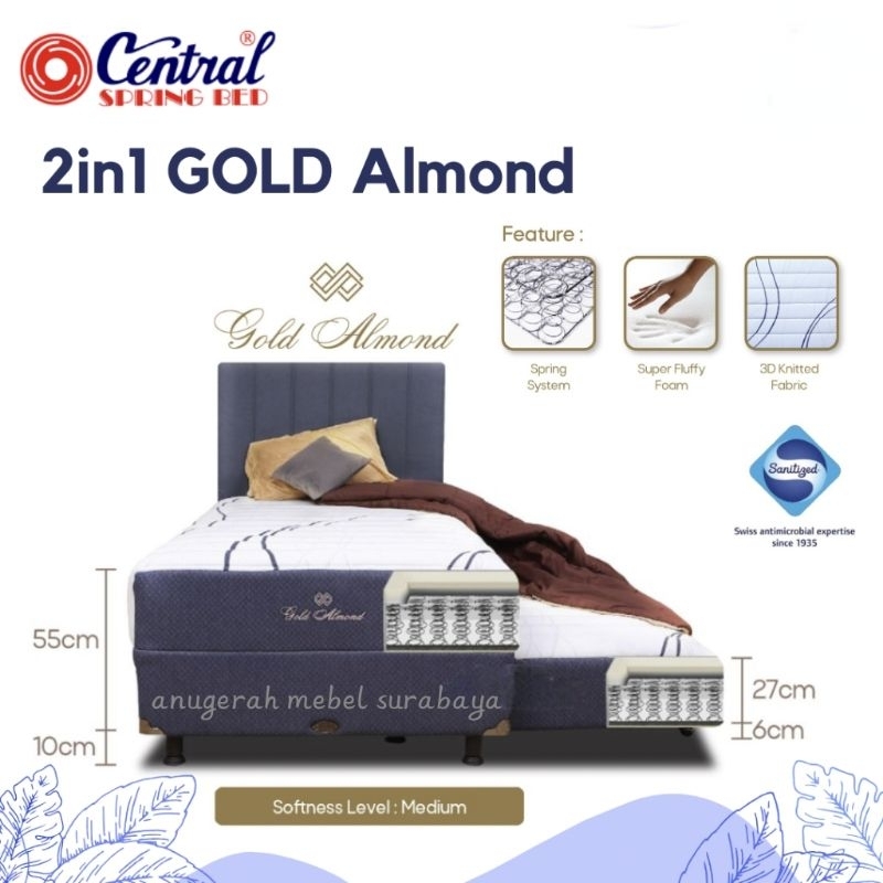 Set Springbed Central Sorong Gold Almond (SURABAYA/SIDOARJO)