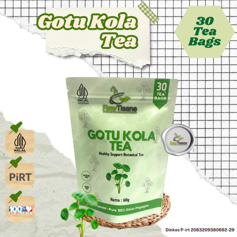 

Gotu kola Tea / Teh Daun Pegagan / Isi 30 Tea Bag
