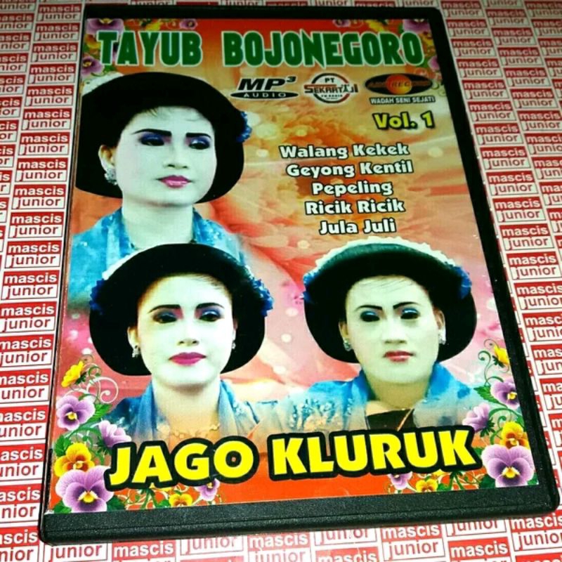 CD MP3 Tayub Bojonegoro Vol. 1 - Jago Kluruk Walang Kekek Geyong Kentil Pepeling Ricik Ricik Jula Ju