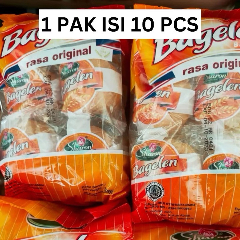 

(1 PAK ISI 10 PCS) SHARON BAGELEN KUE KERING MENTEGA LEBIH ENAK DAN PRAKTIS