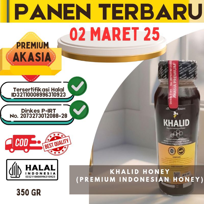 

(350 GR) Akasia Premium Madu Murni Asli 100% Khalid Honey Panen Terbaru