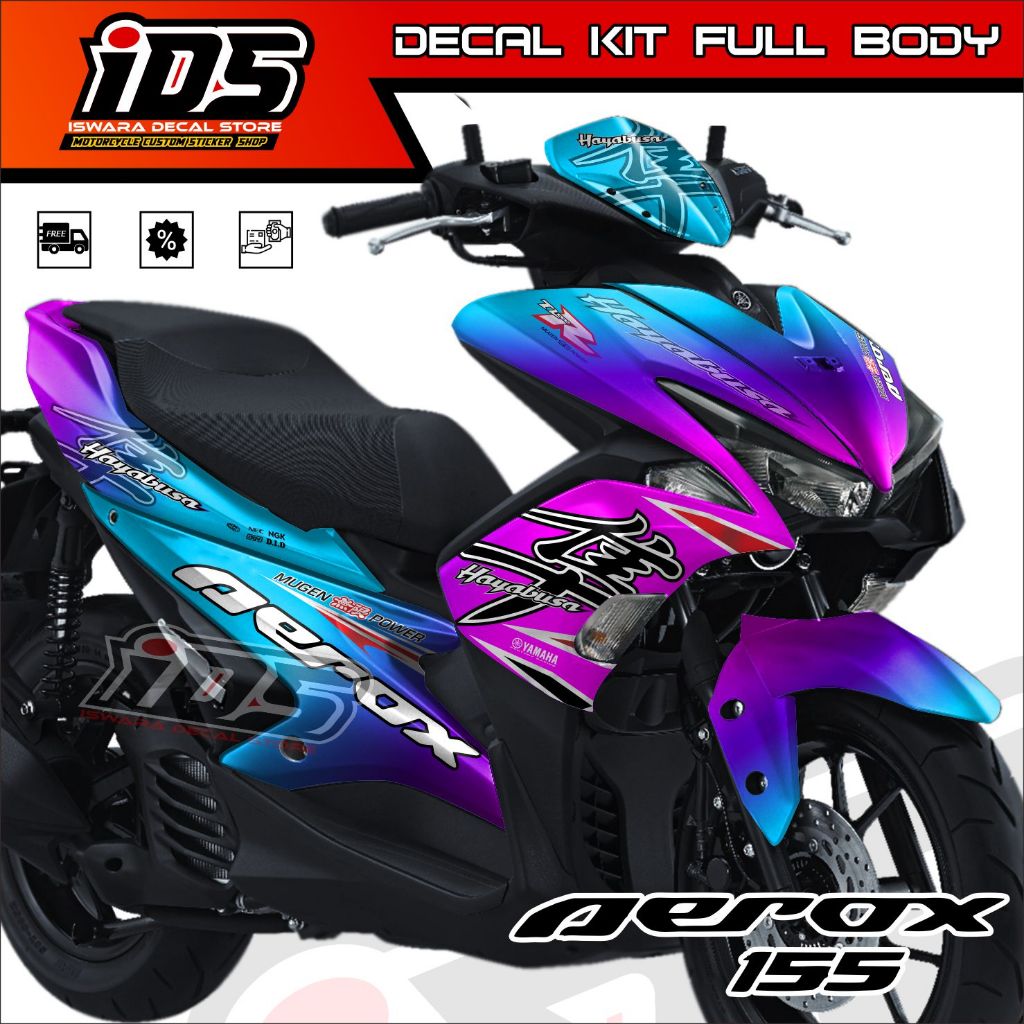 Decal Aerox 155 Full Body Striping Aerox 155 old Stiker Aerox 155 Full Body Pelangi