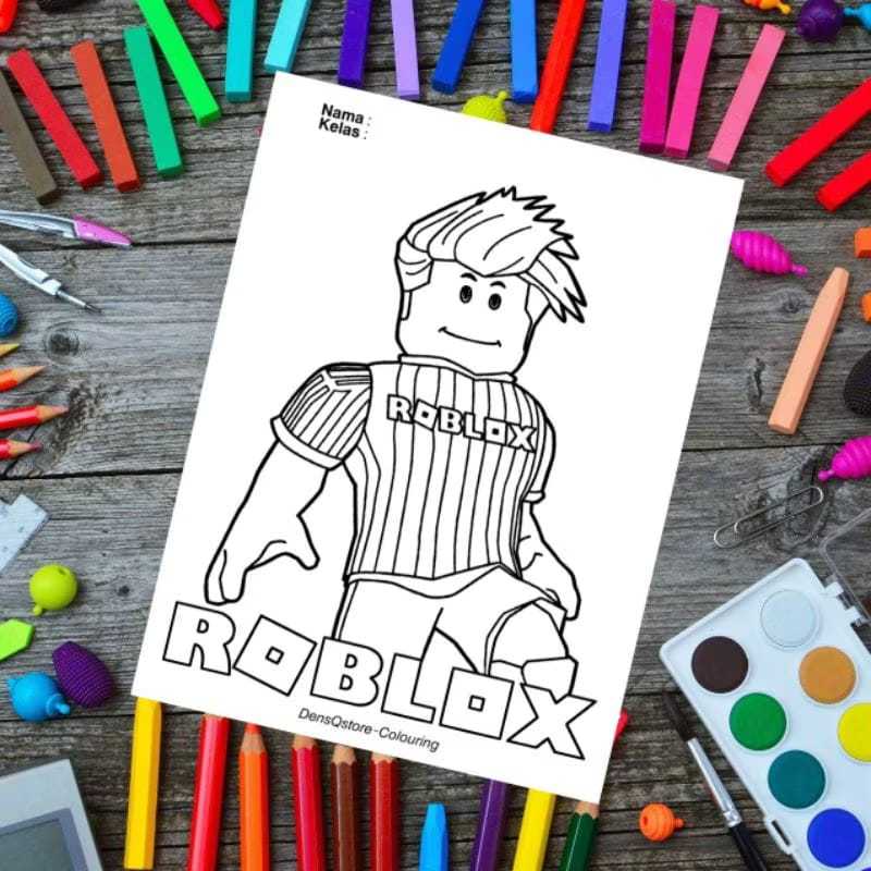 Kertas Mewarnai Gambar Anak Tema Roblox (10 Lembar Gambar) Kertas Gambar Tebal / Kertas Mewarnai Rob
