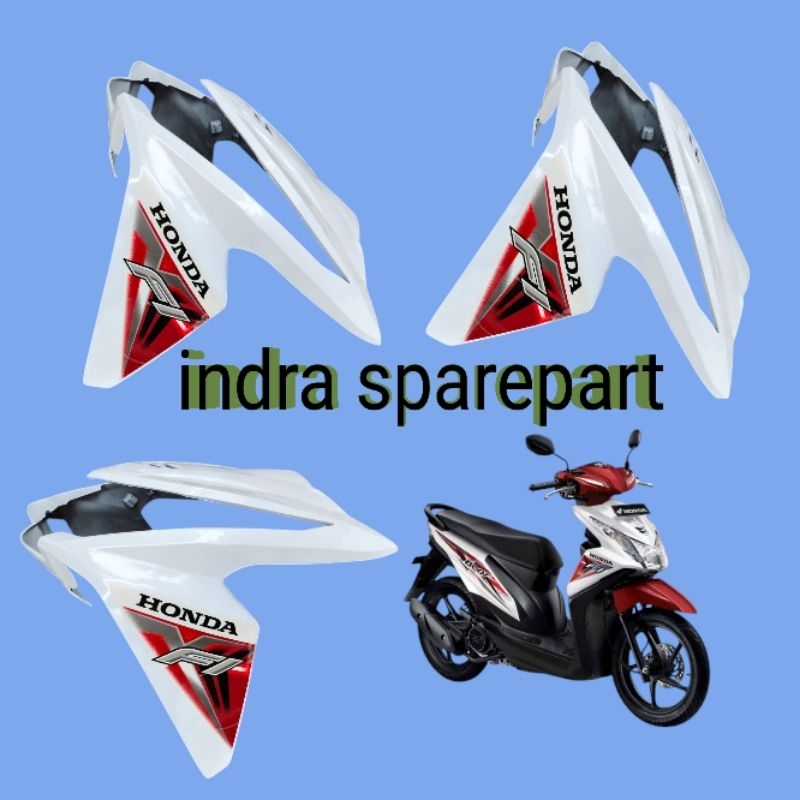 Tameng Body Depan Honda Beat Fi 2015-2016 Plus Striping Putih Merah