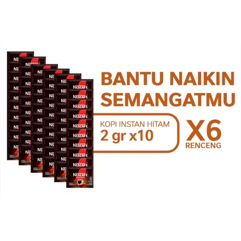 

NESCAFE Classic Kopi Instan Kopi hitam 2 gr x 60 sachet