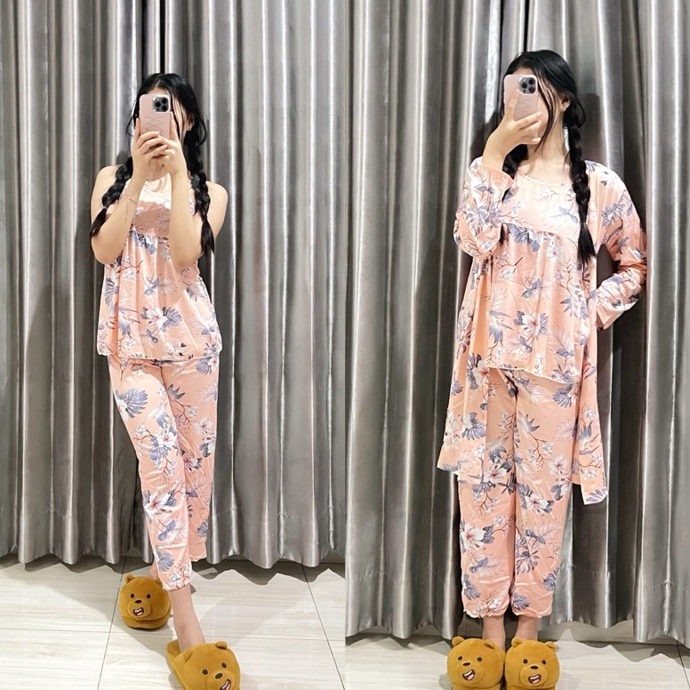 KODE M68X PIYAMA KIMONO PP PREMIUM 3IN1INNERLONGPANTKIMONOSTELAN KIMONO IMPORT